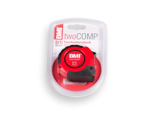 [1505492] BMI TwoCOMP Taschenbandmaß 5 m aus schlagfestem ABS-Kunststof mit robuster Bandmechanik 