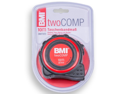 [1505496] BMI TwoCOMP Taschenbandmaß 10 m aus schlagfestem ABS-Kunststof mit robuster Bandmechanik 