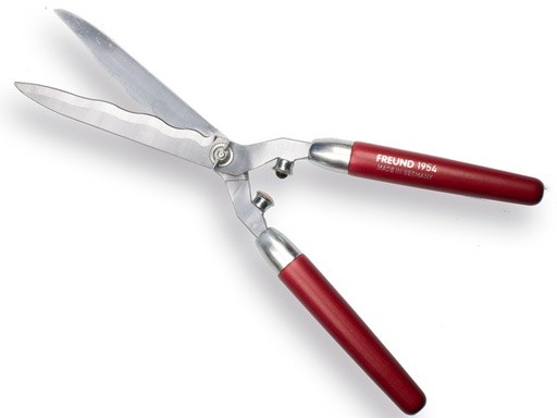 [1505980] Hedge shear FREUND 1954 57 cm, blade 24 cm wave-cut, wooden handles