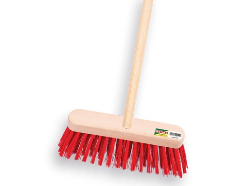 [1550105] SOLIDE Besen aus rote Elaston 29 cm mit IKAPÉ Stiel 130 x 2,4 cm