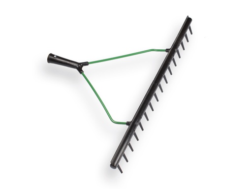 [656015] Golf rake - Bunker rake JOST black with 16 short tines and levelling strip, without handle