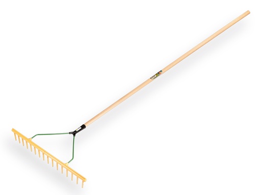 [656027] Râteau à foin plastique - râteau à foin JOST droit 16 dents 65 cm, avec bande de nivellement et manche ATLAS 160 x 2,8 cm
