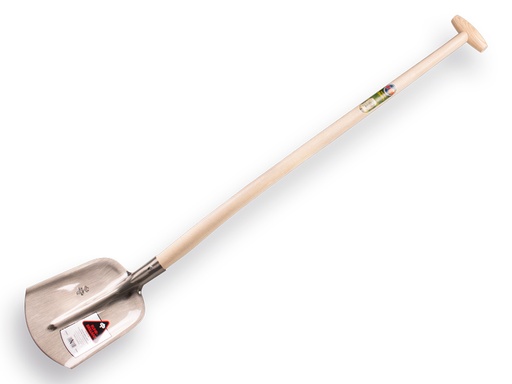 [700218] Flachrandschaufel RURH BRILLANT 1/4 000 poliert, mit ATLAS Schwanenhals-Schaufelstiel 110 cm extra doppelt gebogen