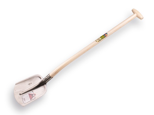 [700260] Flachrandschaufel RURH BRILLANT 1/4 00, gehärtet und poliert, mit ATLAS Schwanenhals-Schaufelstiel 95 cm stark gebogen