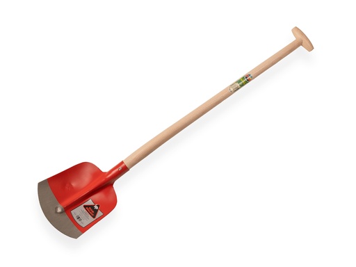 [700605] Scoop shovel RUHR BRILLANT 3/4 00 red, extra hardened, with ATLAS gooseneck shovel handle 95 cm strongly bent
