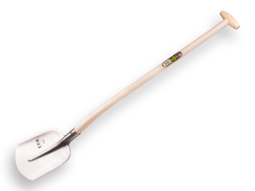 [710030] Digging shovel ATLAS DIAMANT stainless steel 1/4 000, with ATLAS gooseneck shovel handle 100 cm strongly bent