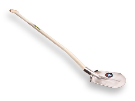 [735476] Digging shovel ATLAS DIAMOND 1/4 000 hardened, polished, flat step, with gooseneck shovel handle 110 cm extra double bent