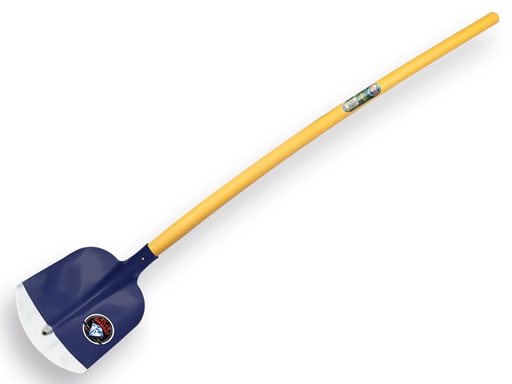 [755596] Scoop shovel ATLAS DIAMANT 3/4 2 blue, hardened and polished, with bent fiberglass handle 135 cm
