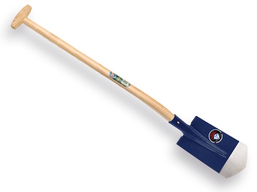 [755782] Cable shovel ATLAS DIAMANT 16 cm 3/4 blue, underside Ground stake, ROUND TREADS, with ATLAS shovel handle 110 cm