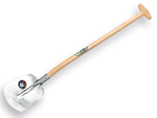 [771645] Holländer Sandschaufel ATLAS DIAMANT 3/4 0 gehärtet, blank poliert, mit ATLAS Schaufelstiel 110 cm gebogen