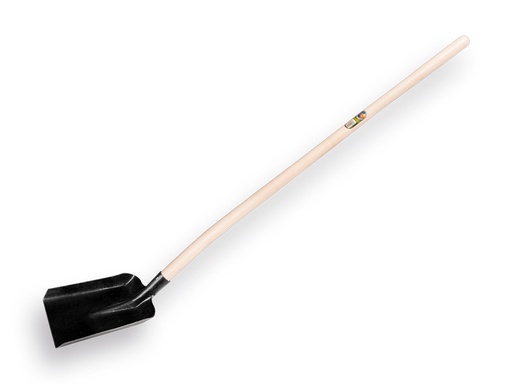 [780080] Stable shovel ATLAS no. 4 clear lacquered, 24.5 x 33 cm, with ATLAS shovel handle 130 cm bent