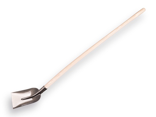 [780653] PROMOTION Concrete shovel 1/2 0 blank lacquered with PE ash wood shovel handle 130 cm bent