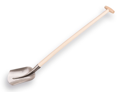[780675] Scoop shovel 3/4 00, clear lacquered, with imported PE shovel handle 100 cm bent