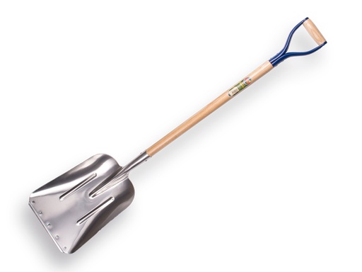 [790164] Grain shovel ATLAS Swedish model, aluminium with wear strip and ATLAS metal D-handle 95 cm lacquered