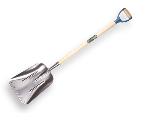 [790180] Grain shovel ATLAS Swedish model, aluminium with wear strip and ATLAS plastic D-handle 95 cm straight