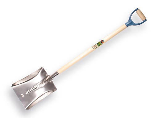 [797100] Ballast shovel OFFNER aluminium without strip, 27 x 34 cm, ATLAS plastic D-handle 95 cm bent