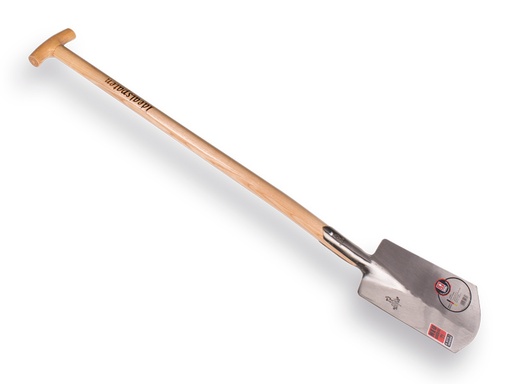 [810064] Spade IDEAL 1006 no. 2 polished, with ash wood T-handle 85 cm, blade size 17.5 x 28 cm