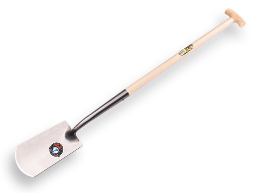 [811055] Gooseneck spade ATLAS DIAMANT polished, with ATLAS T-handle 80 cm and T-grip