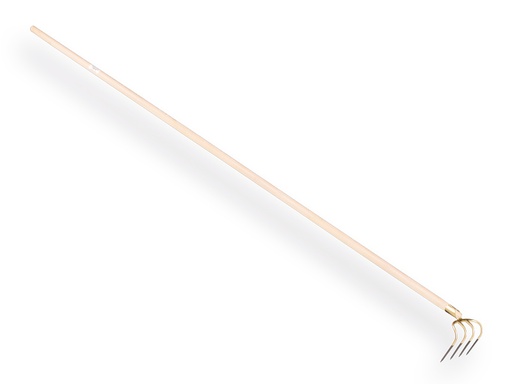 [844420] Manure fork OFFNER 4 tines, long tines 21 cm, with socket and straight ATLAS handle 300 cm