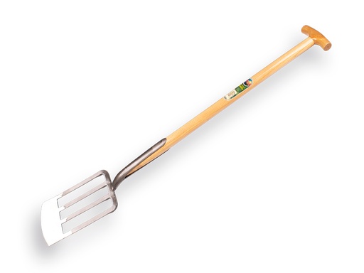 [862128] OFFNER Spatengabel 4 Zinken Doppelfeder Extra Stark mit Spatenplatte und Esche T-stiel 90 cm 
