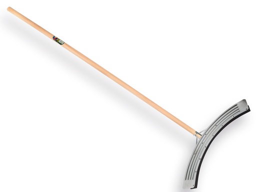 [928085] Racloir à fumier courbé 75 cm galvanisé, caoutchouc sur toile, avec manche ATLAS 160 x 3,2 cm