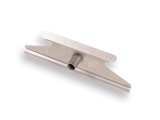 [928114] Kot-Schaber Edelstahl, eine Seite 35 cm, andere Seite 21 cm, ohne Stiel