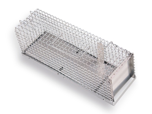 [930340] LUNA Drahtkäfig-Rattenfalle Deluxe mit verzinktem Stahlblech Bodenplatte 40 cm