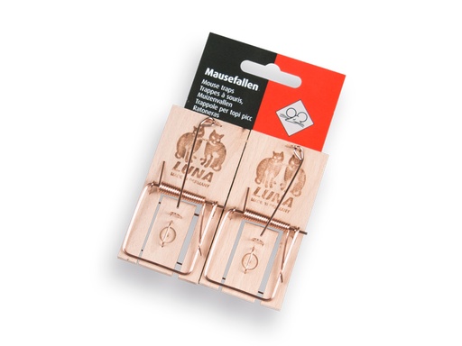 [930350] LUNA wooden mousetrap (per blister card of 2 pieces)