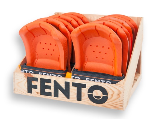 [960305] Holzdisplay für Fento Home mit 12 Paar Knieschoner 