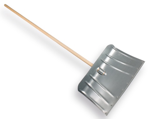 [960500] Sneeuwschuiver staal gebogen 45 x 30 cm, met klembeugel en houten steel 140 x 2,8 cm