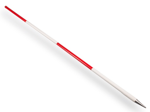 [960908] NESTLE Stahl-Fluchstab 200 cm mit rundem Rohrspitze. Obenseite ROT