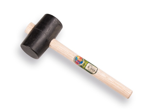 [998735] Maillet en caoutchouc GRIPLINE n° 3 dur, 650 grammes Ø 75 x 130 mm, avec manche en bois de frêne