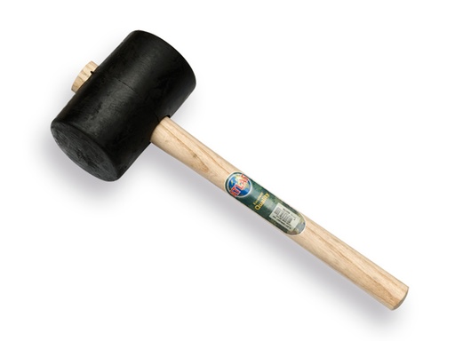 [998740] Gummihammer GRIPLINE Nr. 4 hart, 1,2 kg Ø 90 x 140 mm, mit Eschenholzstiel