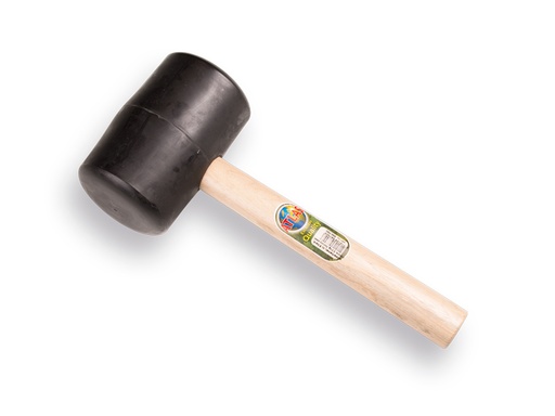 [998790] Rubber mallet ATLAS No. 9 hard 90 Shore, 2.0 kg Ø 100 x 160 mm, with hickory handle