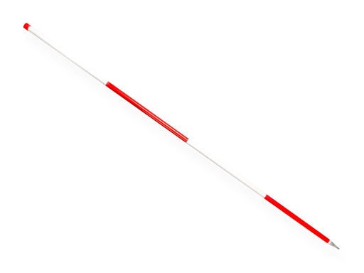 [960808] Jalonstok NESTLE staal, lengte 200cm., ronde buisspits, bovenkant Wit