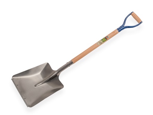 [797010] Ballast shovel ATLAS aluminium with wear strip, 28 x 33 cm, with metal D-handle 80 cm