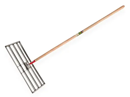 [656100] Rateau egalisateur ATLAS acier inoxydable 80 x 25 cm, avec manche en bois de frêne 150 cm