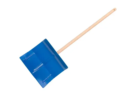 [960432] Kindersneeuwschuiver metaal, kleur blauw RAL 5017, met beuken steel