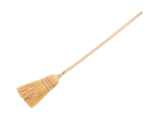 [1490215] Children's mixed bristle broom - rice bristle broom SOLIDE with beech handle