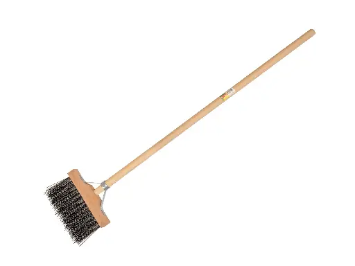 [1492409] Railway track broom – ditch broom SOLID PVC corrugated 25 cm with IKAPE handle 80 x 2.8 cm and broom handle bracket