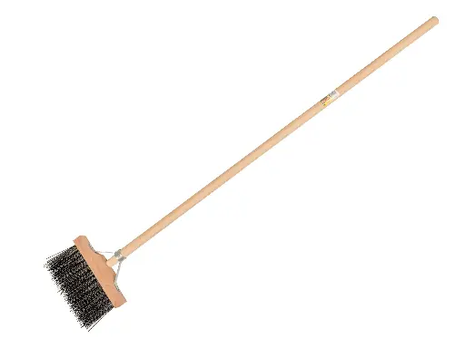 [1492407] Railway track broom – Ditch broom SOLID PVC corrugated 25 cm with IKAPE handle 130 x 2.8 cm and broom handle bracket