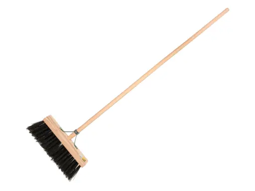 [1550322] Straatbezem SOLIDE PVC zwart 40 cm, vezeldikte 1,5 mm, vlakke kap met TAUARI steel 160 x 2,8 cm