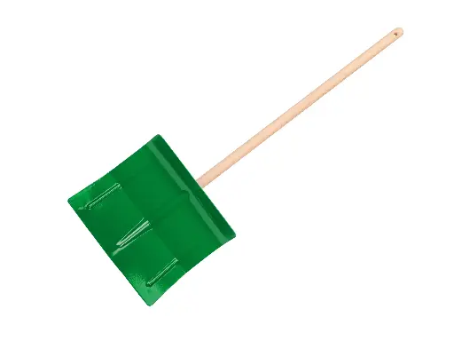 [960434] Kindersneeuwschuiver staal groen, met beuken steel