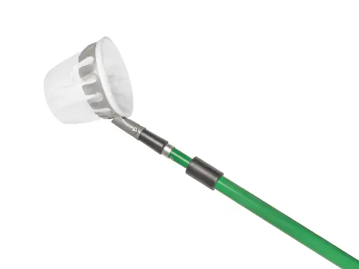 [1470885] Fruitplukker met telescoopsteel, ingeschoven lengte 1,65 meter, uitgeschoven lengte 3 meter. Maximale werkhoogte 5 meter